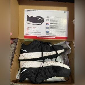 reebok black athletic fusion flex weave work shoes